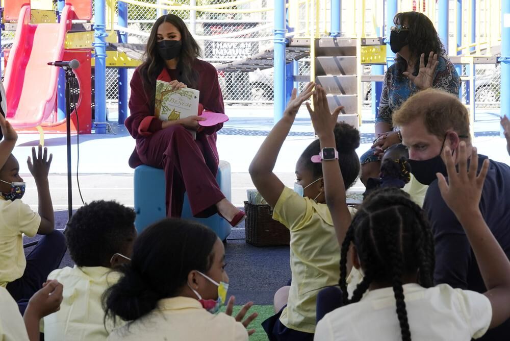Meghan, Duchess of Sussex, fields questions from students